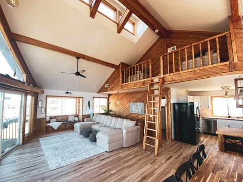 The main living area has an open floor plan.