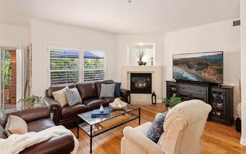 Enjoy a cozy fire in the electric fireplace!