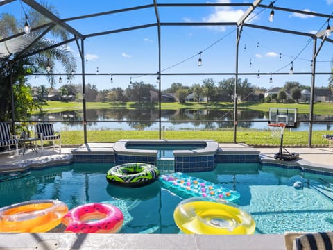 100” projector screen, Professional BBQ, Screened in pool and spa area. 