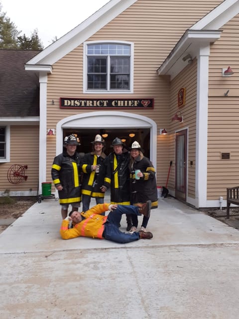 Dress up in vintage firefighter equipment 