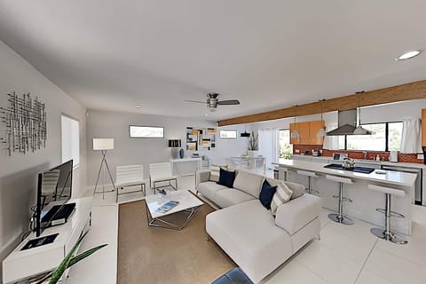 Living room and kitchen area