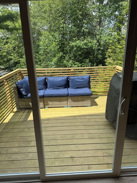 View from living room to outdoor patio