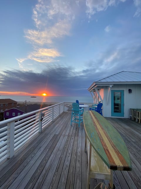 Experience Golden Carolina Beach Sunset from the Rooftop