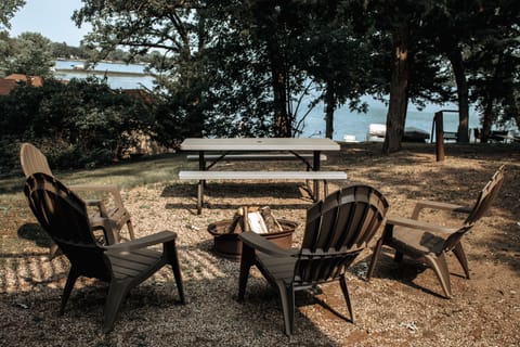 Fire Pit and path to the beach