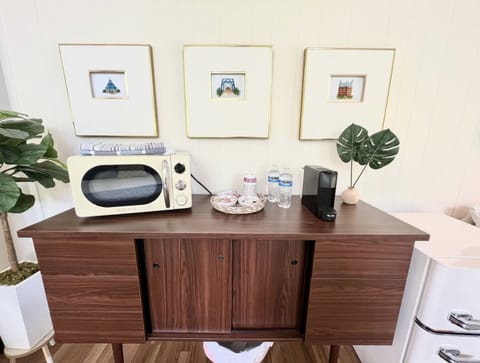 Microwave, mini-fridge/freezer, nespresso