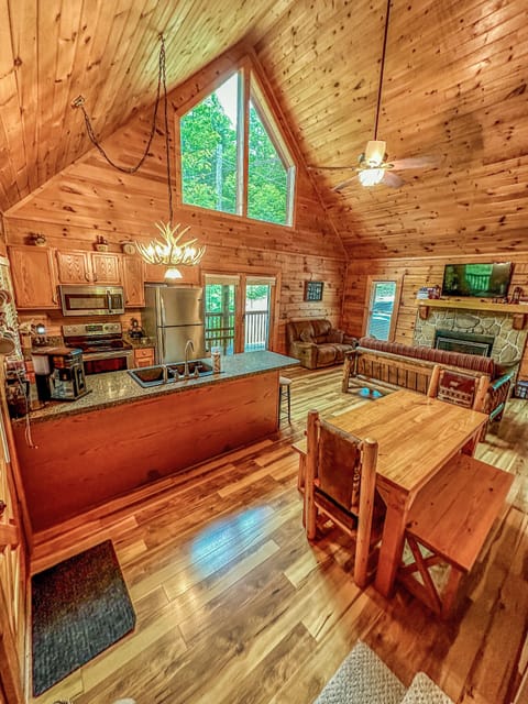 Kitchen and dining view.