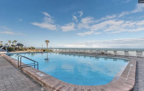 Pool over looks the beach 