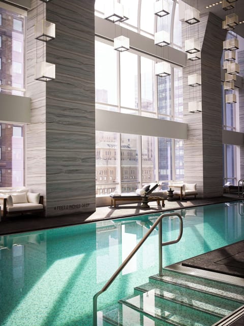 Indoor pool, open 6:00 AM to 9:00 PM, lifeguards on site