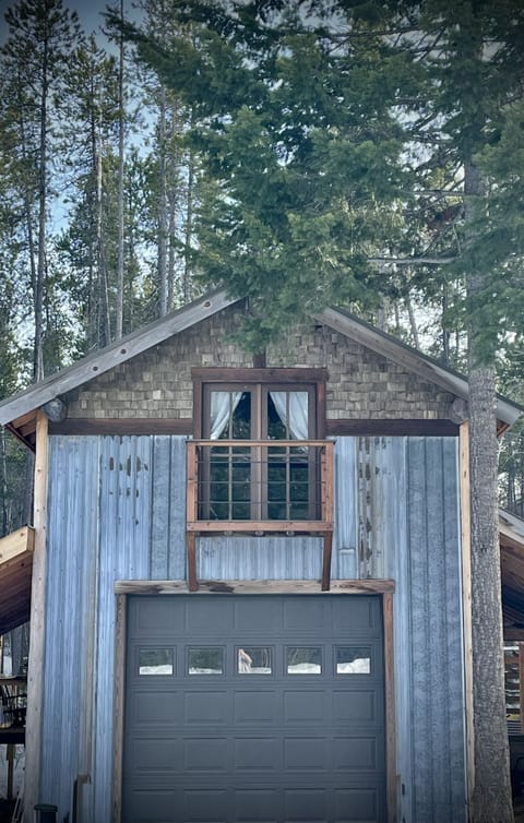 Front of garage (studio on top floor) with Juliette balcony