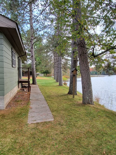 Deck and pathway next to the lake