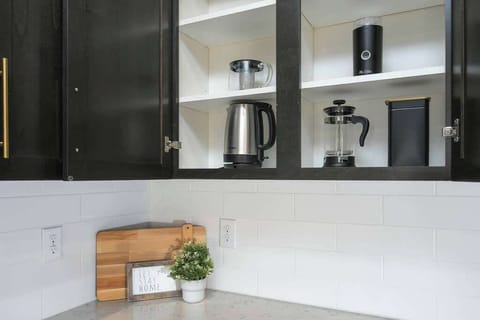 We have all the essentials for a morning cup of coffee. 