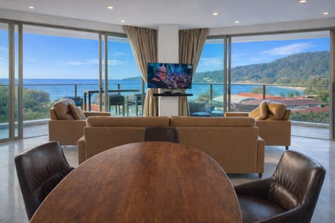 Panoramic view from the living room. Just magic ! on the left side kamala beach