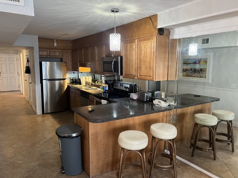 Large updated kitchen with new dishes, cookware and much more.
