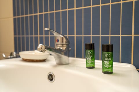 Hair dryer, towels, toilet paper