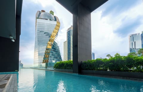 Outdoor pool, sun loungers