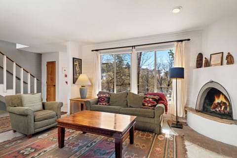 Living Room with Sleeper Sofa and Kiva Fireplace