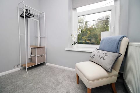 Changing area with storage and seat