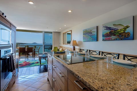 Kitchen island with built in stove top