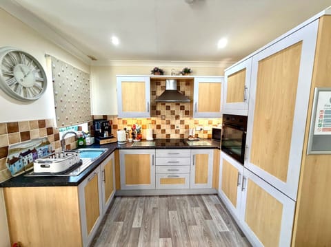 Fridge, dishwasher, electric kettle, toaster