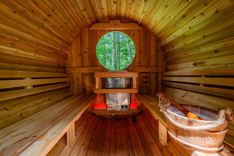 Relax in our barrel sauna