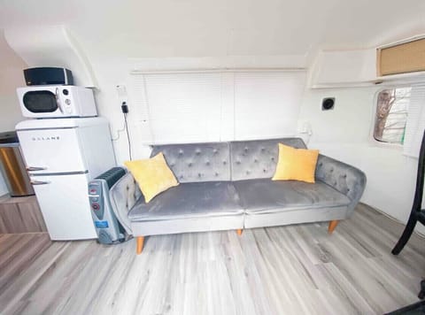 Sofa/ futon folds out for second bed. 