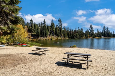The beach at Bear Lake is open 9 AM to 11 PM. Come enjoy some fun in the sun!