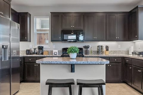 Our fully-stocked kitchen.