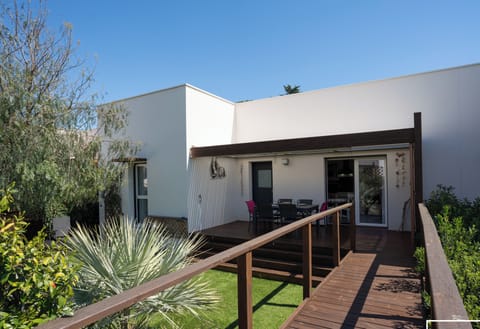 Wooden footbridge to access the home