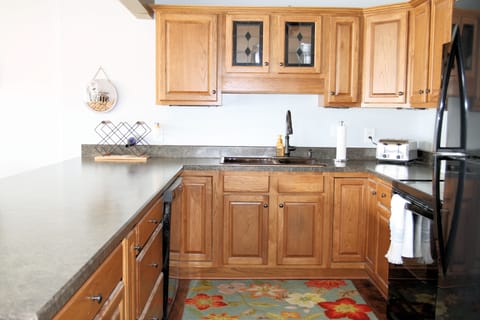 Well stocked kitchen for dining at home 