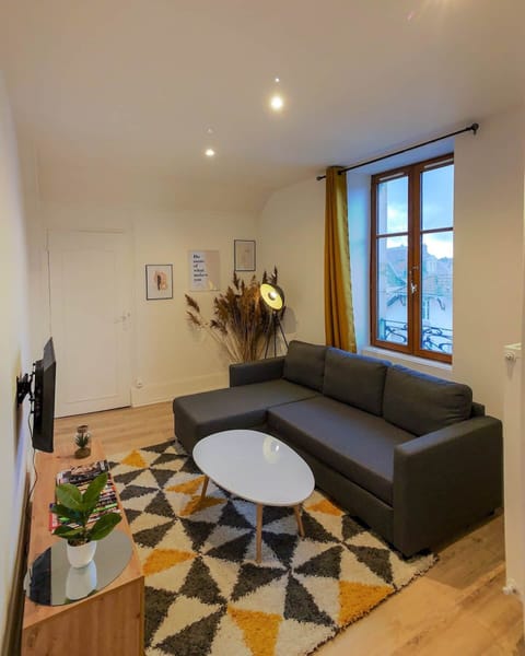 Living room with television connected to Netflix and sofa bed for two people (1)