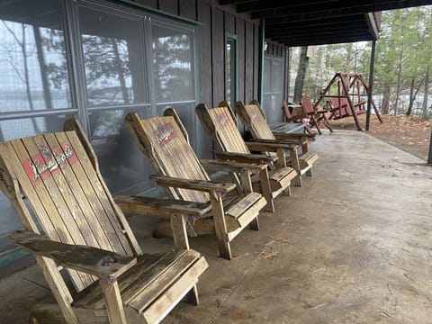 Lakeside patio under deck.