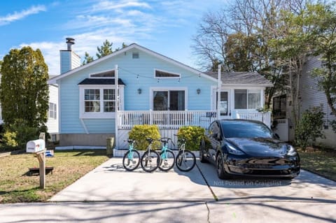 5 bikes ready for you to enjoy, charge your EV, and enjoy the Blue House!