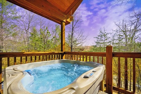 Soak your worries away in the hot tub on the porch.