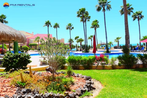 Beautiful beach view of the Sea of Cortes and pool side