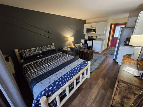 RECENTLY REMODELED! 1 queen bed, full kitchen, seating area, and patio