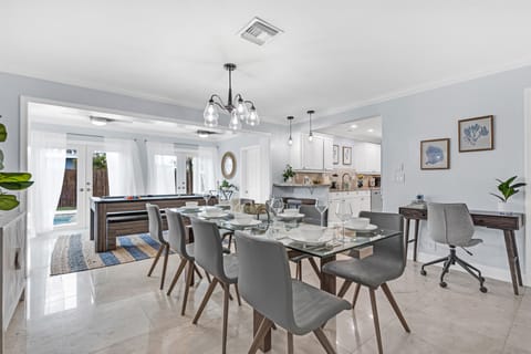 Expansive dining table to fit your whole family.
