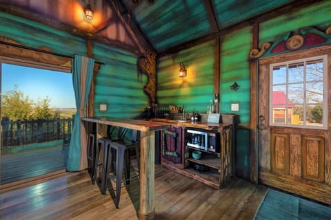 Deluxe Cabin | Private kitchenette | Full-size fridge, microwave, oven, stovetop