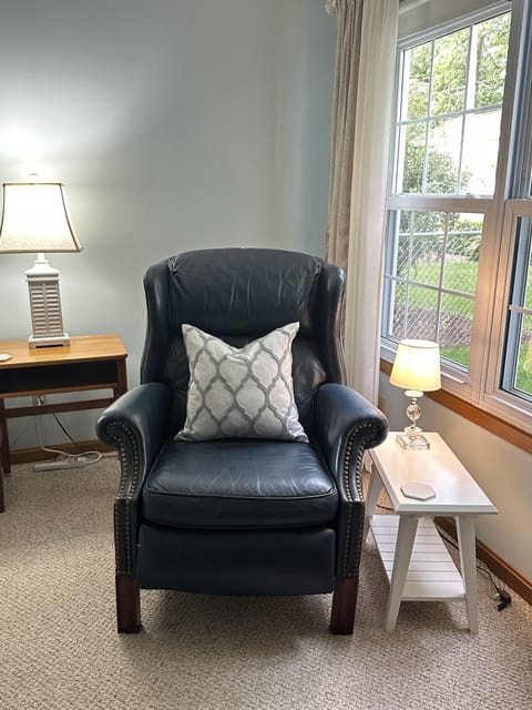 Primary Bedroom: Bradington Young Leather Recliner to read or watch TV