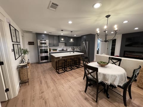 Entry into kitchen, dining and living room areas