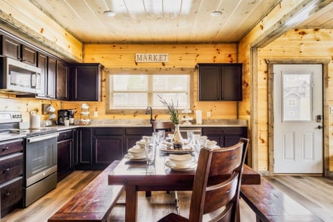 open kitchen with dining area