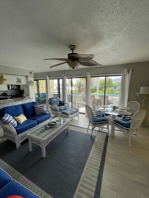 looking out to the patio and ocean