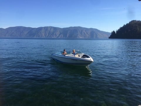 Enjoy boating and fishing on beautiful and crystal clear Lake Pend Oreille. 