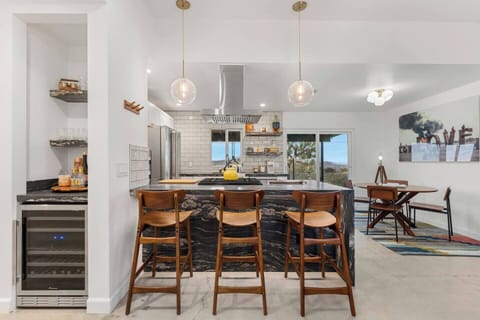 Kitchen Island & Wine Fridge area 