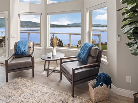 Living room lake views