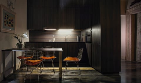 Presidential Apartment | Private kitchen | Full-size fridge, microwave, oven, stovetop