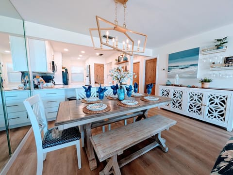Upgraded Dining Room with rustic charm and coastal accents
