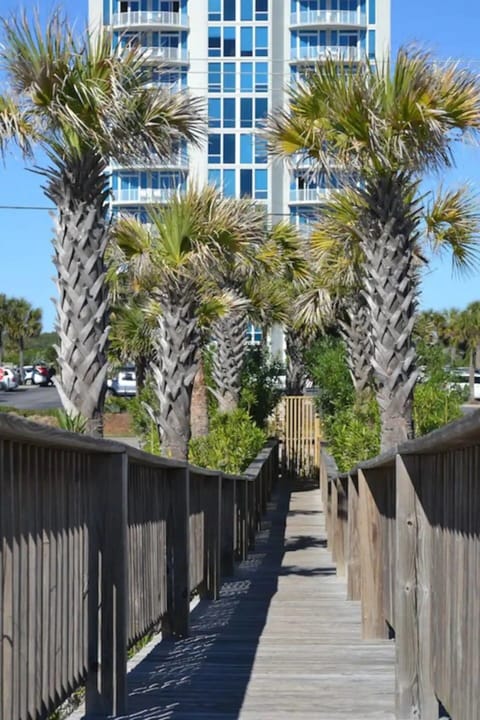 On the way back to the condo from the beach. Bel Sole is in background