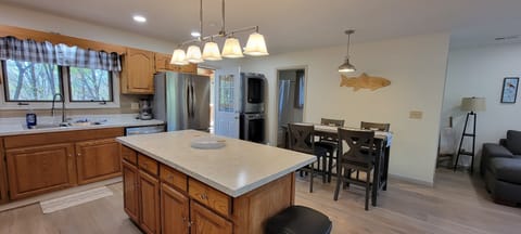 Convenient full size washer and dryer.