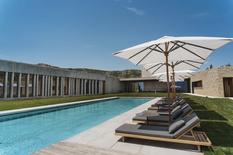 Indoor pool, seasonal outdoor pool, pool umbrellas, sun loungers