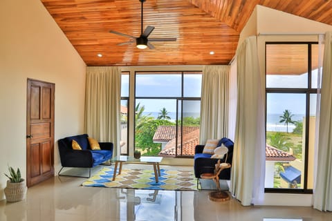 The living room has a nice view and energy.